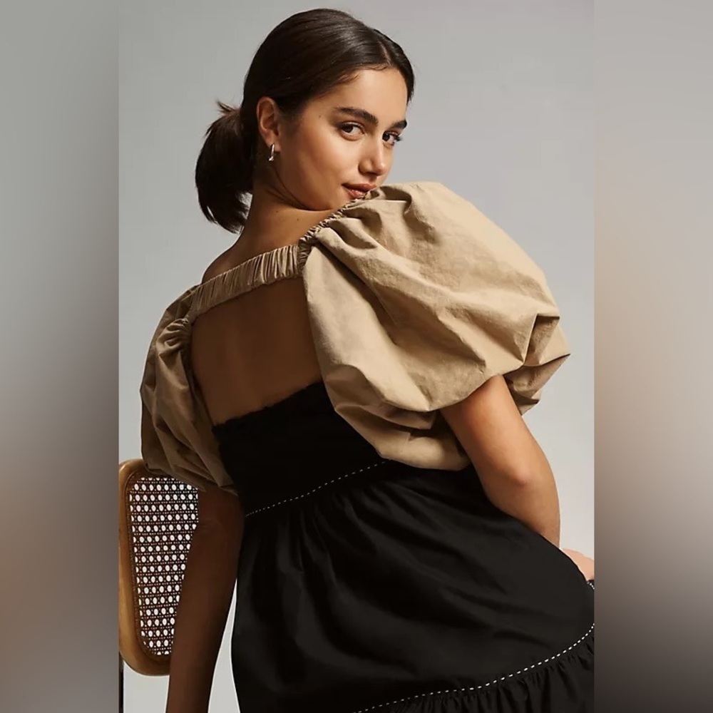 NWT Anthropologie  Puff Tan Sleeves - Picture 3 of 3